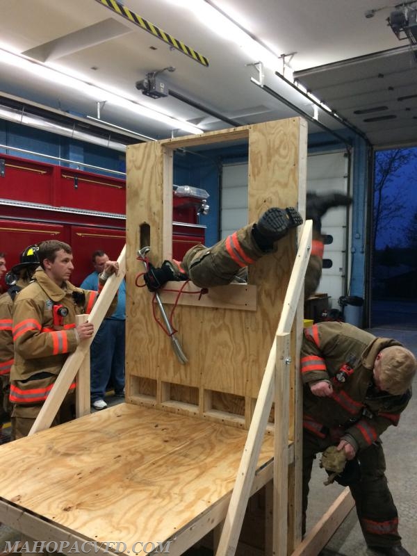 A Thursday night In-house bailout training at Station 2 with bailout simulator wall. 