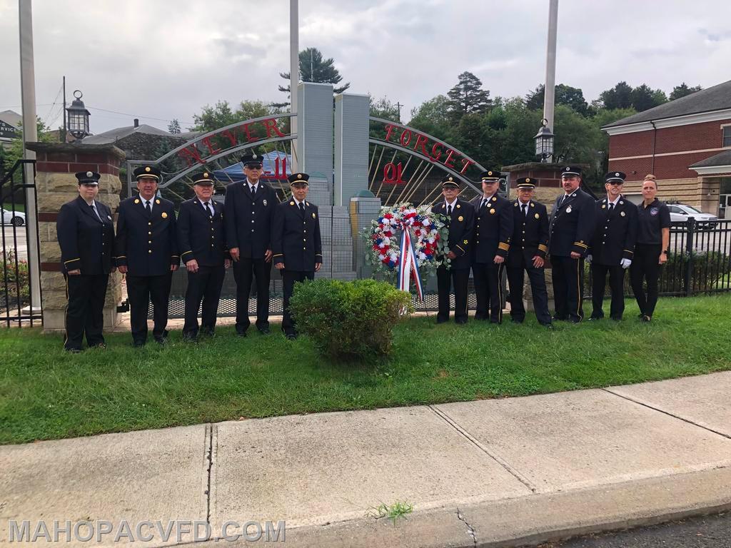 Members of MFD & Mahopac Falls FD placed a wreath to honor all lost that day. 